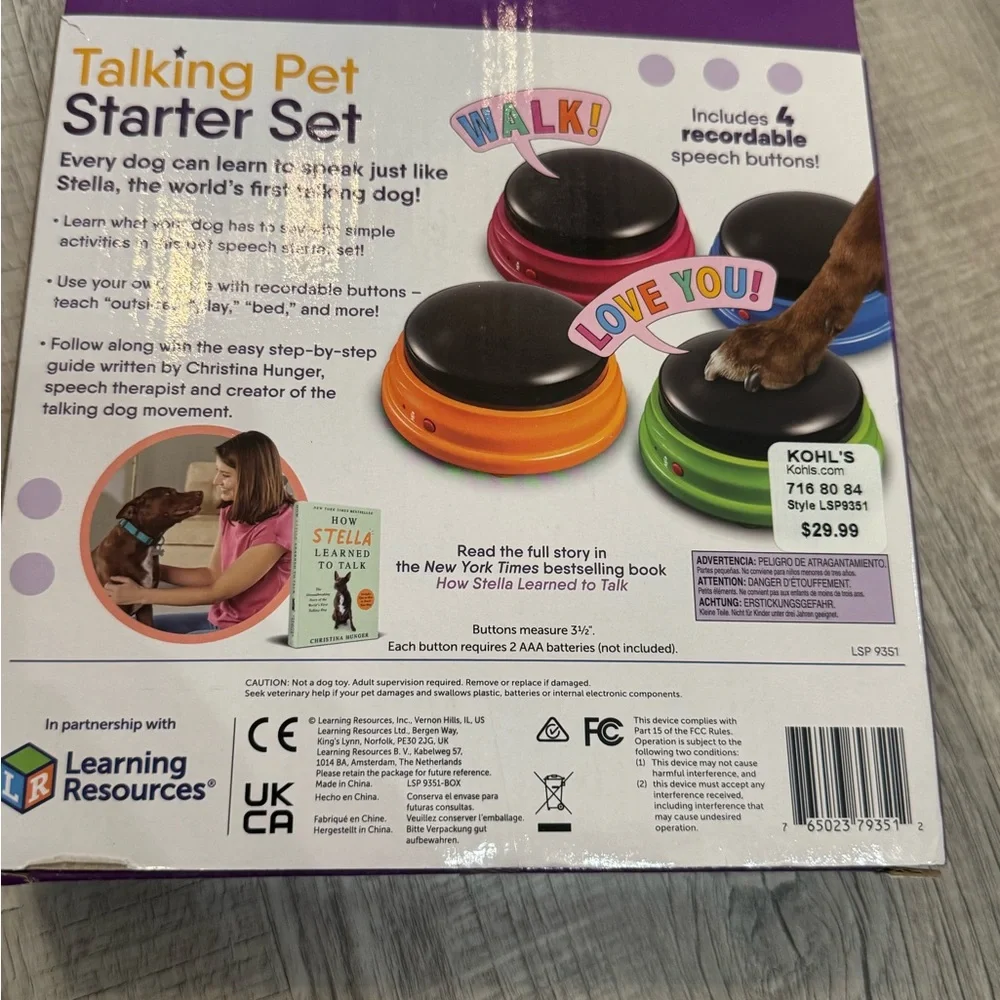 Talking Pet Button Mat and door bell NEW